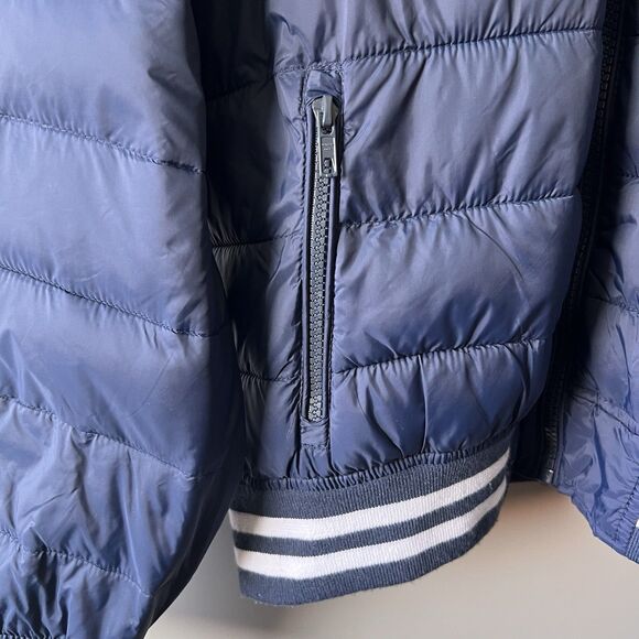 Members Only Insulated Quilted Down Full Zip  Jacket Mens XL Blue White Stripes - Picture 6 of 16